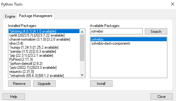 Spotfire Python Tools package management